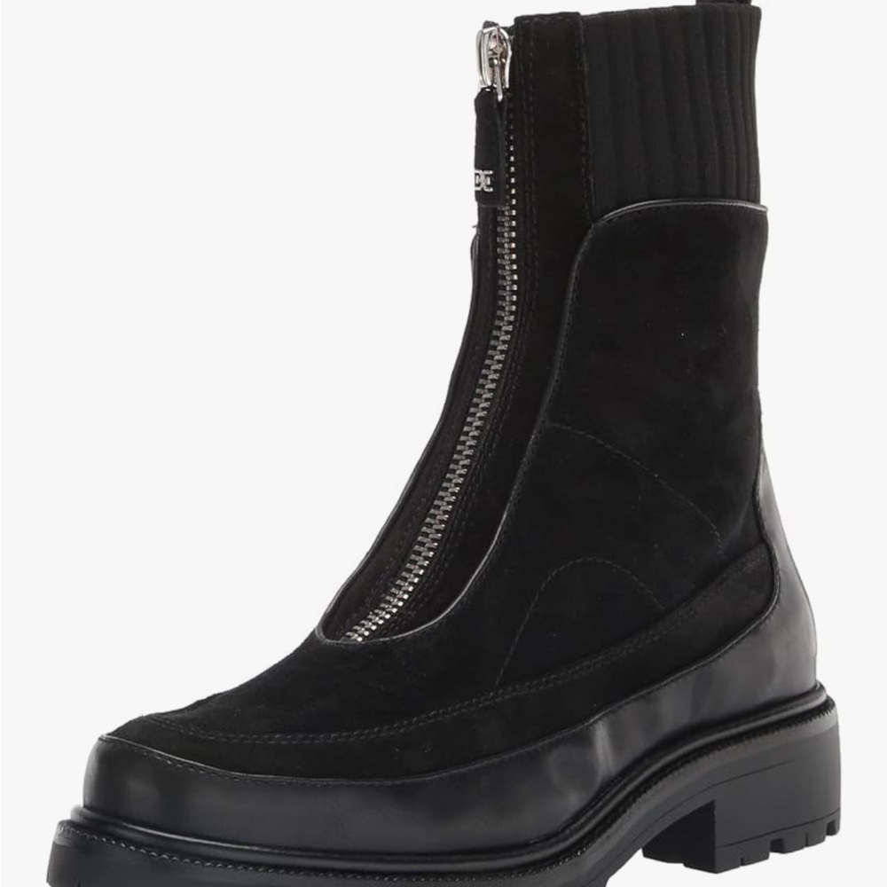 Sam Edelman Black Combat Boots with Zipper